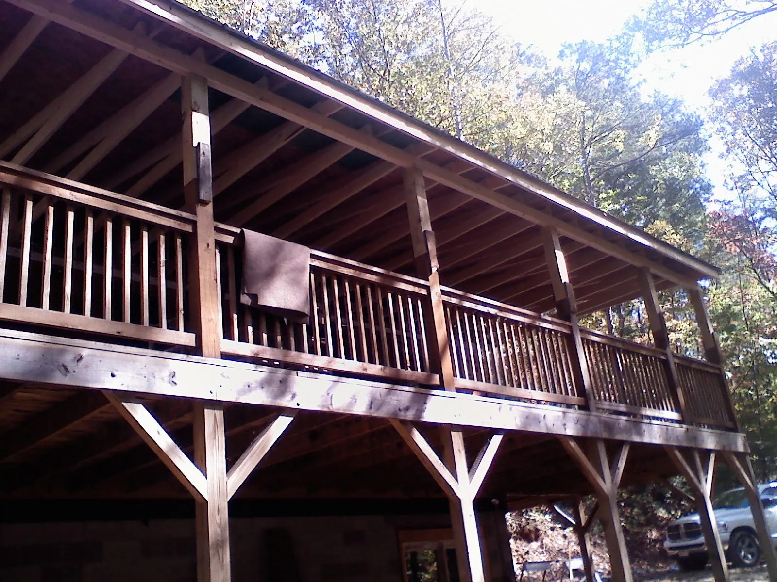 Timber framing under a new elevated porch and deck — Roof Leak Repair in Kalama by Roofing Brothers
